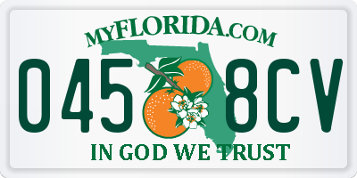 FL license plate 0458CV