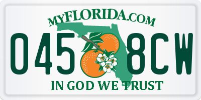 FL license plate 0458CW