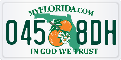 FL license plate 0458DH