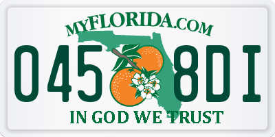 FL license plate 0458DI