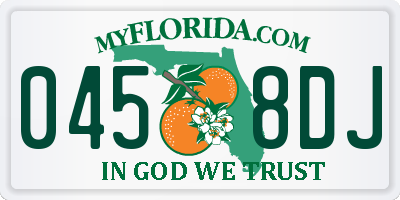 FL license plate 0458DJ
