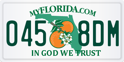 FL license plate 0458DM