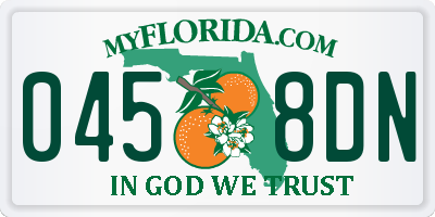 FL license plate 0458DN