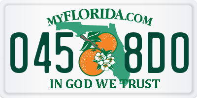 FL license plate 0458DO