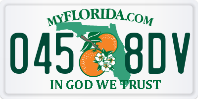 FL license plate 0458DV
