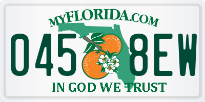 FL license plate 0458EW
