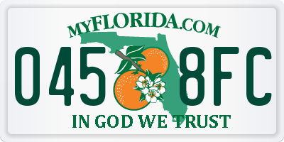 FL license plate 0458FC