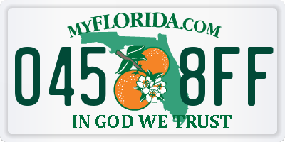 FL license plate 0458FF