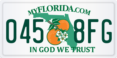 FL license plate 0458FG