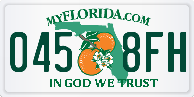 FL license plate 0458FH