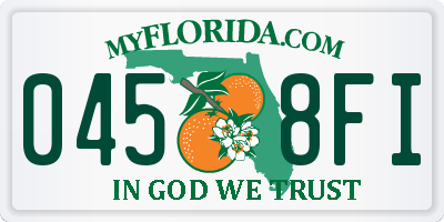 FL license plate 0458FI