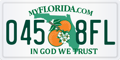 FL license plate 0458FL