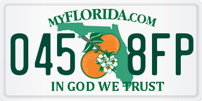 FL license plate 0458FP