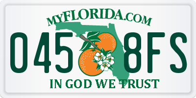 FL license plate 0458FS