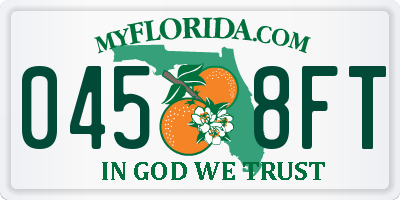 FL license plate 0458FT
