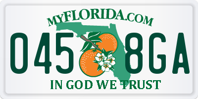 FL license plate 0458GA