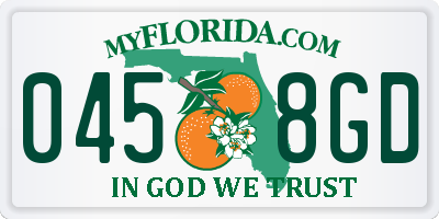 FL license plate 0458GD