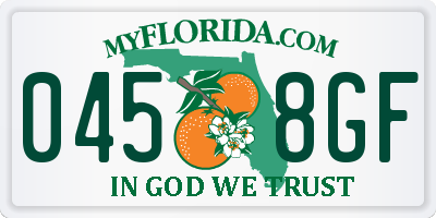FL license plate 0458GF