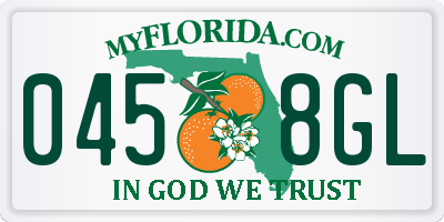 FL license plate 0458GL