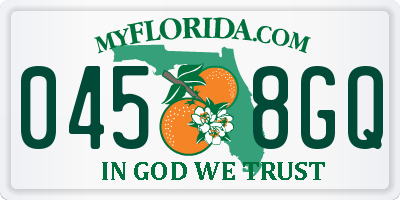 FL license plate 0458GQ