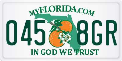 FL license plate 0458GR