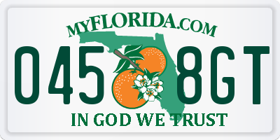 FL license plate 0458GT