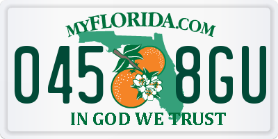 FL license plate 0458GU