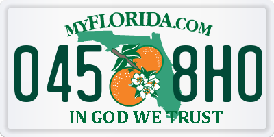 FL license plate 0458HO
