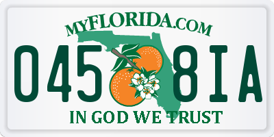 FL license plate 0458IA