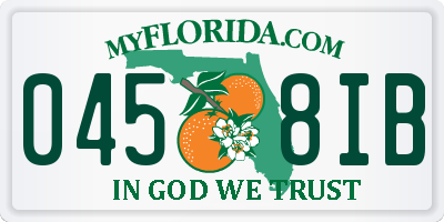 FL license plate 0458IB