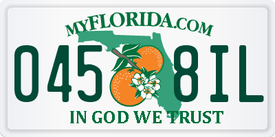 FL license plate 0458IL