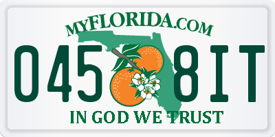 FL license plate 0458IT
