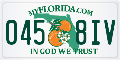FL license plate 0458IV
