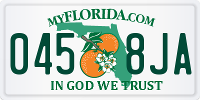 FL license plate 0458JA