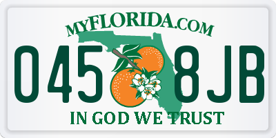FL license plate 0458JB