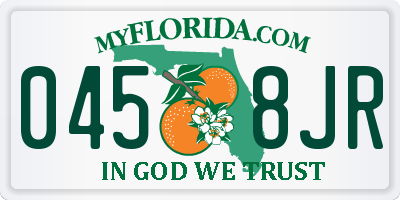 FL license plate 0458JR