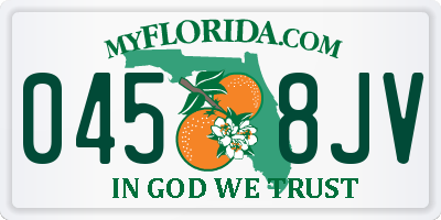 FL license plate 0458JV