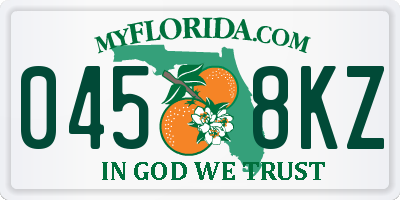 FL license plate 0458KZ