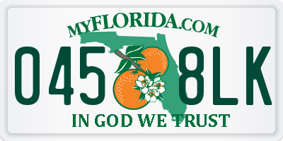 FL license plate 0458LK