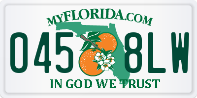 FL license plate 0458LW