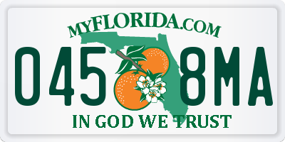 FL license plate 0458MA