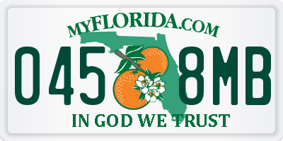 FL license plate 0458MB
