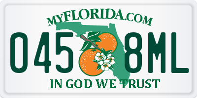 FL license plate 0458ML