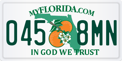FL license plate 0458MN