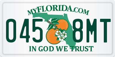 FL license plate 0458MT