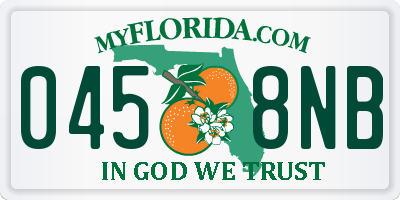 FL license plate 0458NB