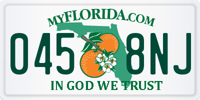 FL license plate 0458NJ