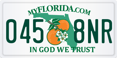 FL license plate 0458NR