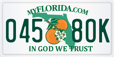 FL license plate 0458OK