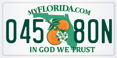 FL license plate 0458ON